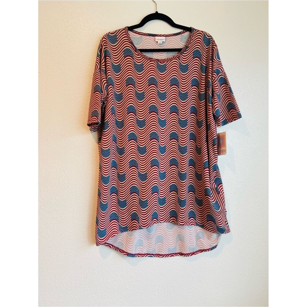 NWT Ima Lularoe Women's Flag America Top Tunic High Low Size M
